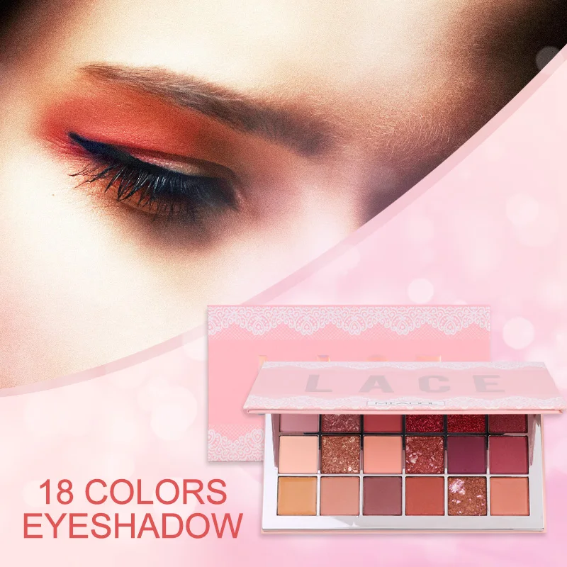 18 видов цветов открытые блестящие тени для век матовые мерцающие палитра