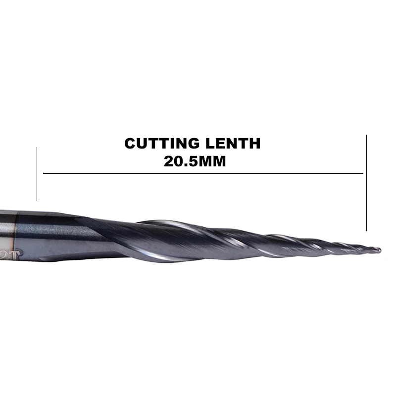 Концевая фреза с коническим хвостовиком 5 шт./лот R0.25 * D4 20 50L 2F HRC55|cnc milling cutter|milling