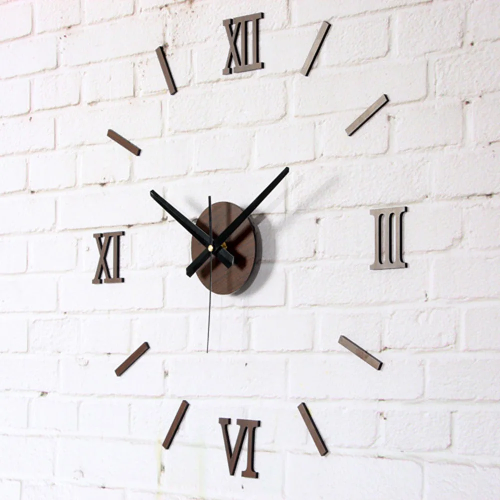 

DIY Fun Creative Wall Clock Fashion Roman Numerals Imitation wood