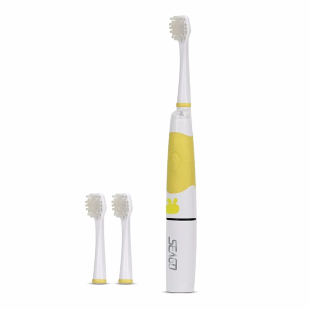 

Seago Children Sonic Electric Toothbrush 4+ Kids With 3 Brush Head Intelligent LED Light Baby Automatic Toothbrush Soft Hair