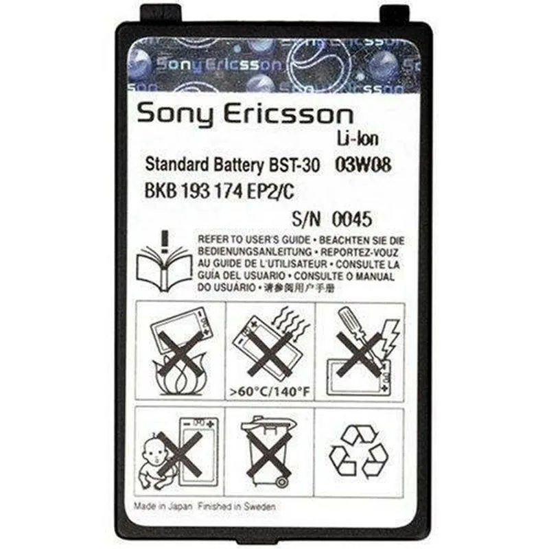 

Original Sony BST-30 Battery for Sony BST30 for K700i T226 T230 T237 Z200 Z500a K300c K300 K506 F500 J210i K300a K500 K700 Z500