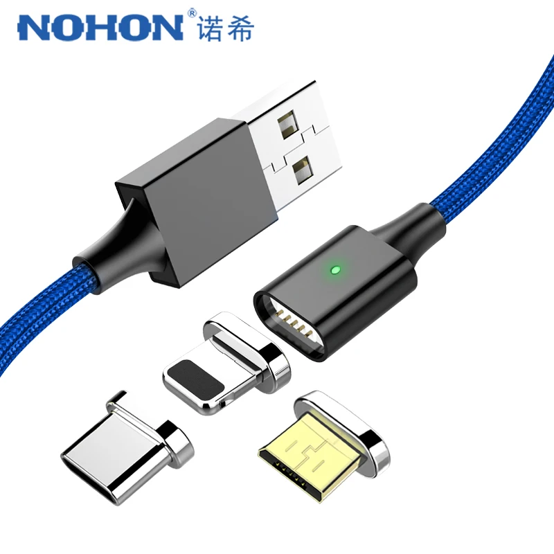 NOHON USB Магнитный кабель освещение для iPhone X XS MAX XR 7 8 Micro usb type C samsung huawei Xiaomi зарядный 2
