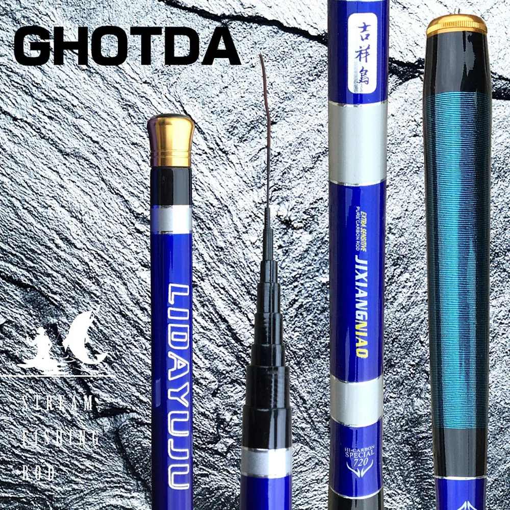 GHOTDA поток удочки 3 6 м/4 5 м/5 4 м/6 м/7 2 м телескопическая удочка удилище углеродного