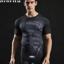 ZOOTOP BEAR Fitness Compression Shirt Men Anime Superhero Punisher Skull Batman Superman 3D T Shirt Bodybuilding Crossfit tshirt