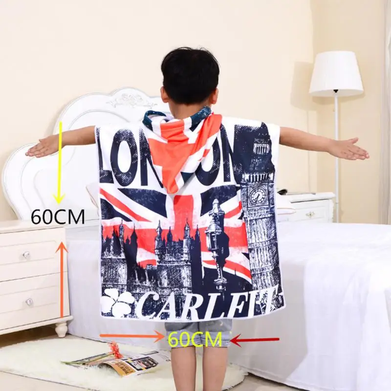 706 20 De Réductionmignon Enfants Serviette De Plage Enfants Capuche Cape Dessin Animé Bébé Garçon Fille Facile Bibulous Serviette De Bain