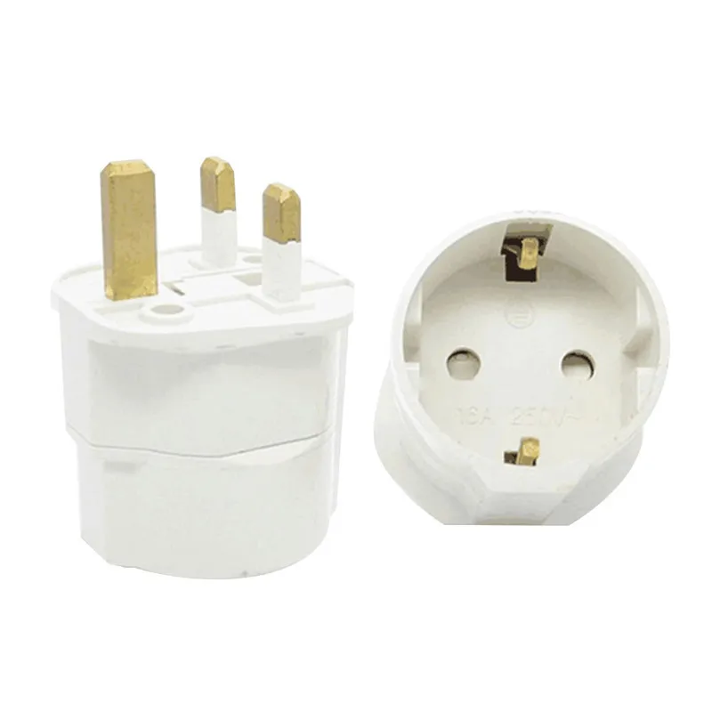 

NEW Universal EU to UK Plug 2 Pin to UK 3 Pin Plug Conversion Socket Travel Adapter Power Plug with Erdung Protect Safety