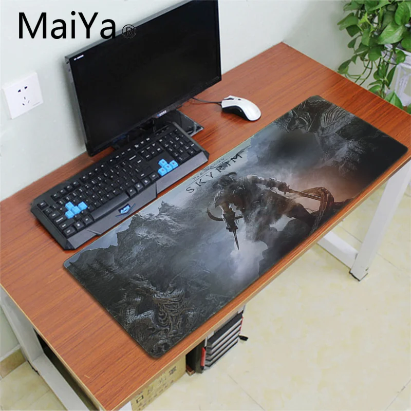 Maiya резиновый коврик для мыши the elder scrolls v skyrim прочный Настольный коврик для мыши резиновый компьютерный игровой коврик для мыши - Цвет: Lock Edge 30x80cm