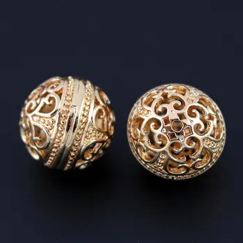 

Metal Spacer Beads Round Ball Hollow Flower Pattern Hole Size 1.5mm Beads for DIY African Men Women Earrings Jewelry Making