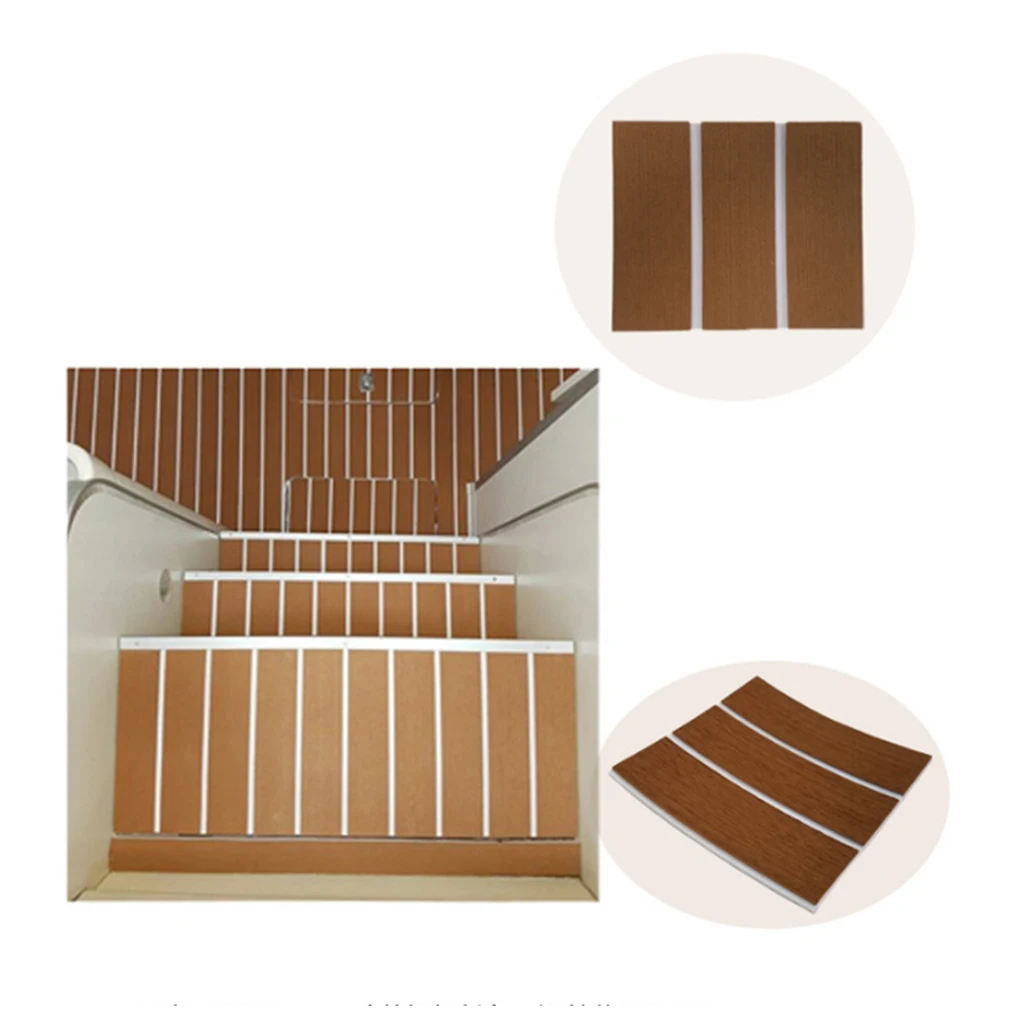 Self Adhesive 2400x600x6mmTeak Decking EVA Foam Marine Flooring Faux Boat Boat Decking Sheet Accessories Marine Brown Black