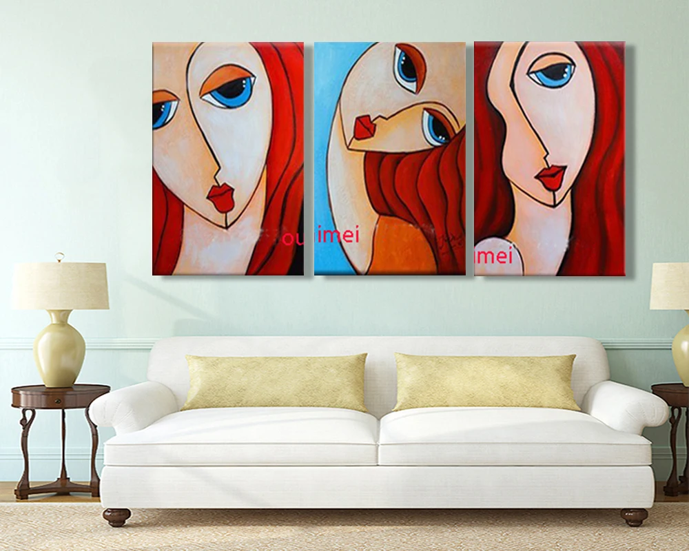 

Classical Wall Art Decor Painting Handmade High Quality Modern Abstract Woman Face Oil Painting on Canvas Sexy Woman Pictures