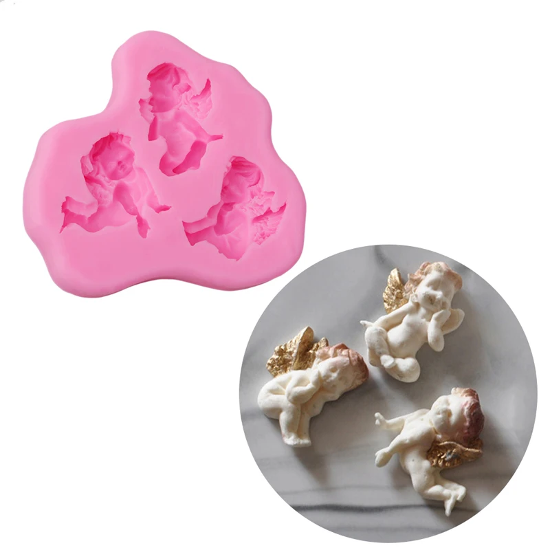 

3D DIY Cute Angel Baby Form Fondant Mold Silicone Cake Decorating Tools Candy Chocolate Clay Ice Jelly Molds Baking Moulds