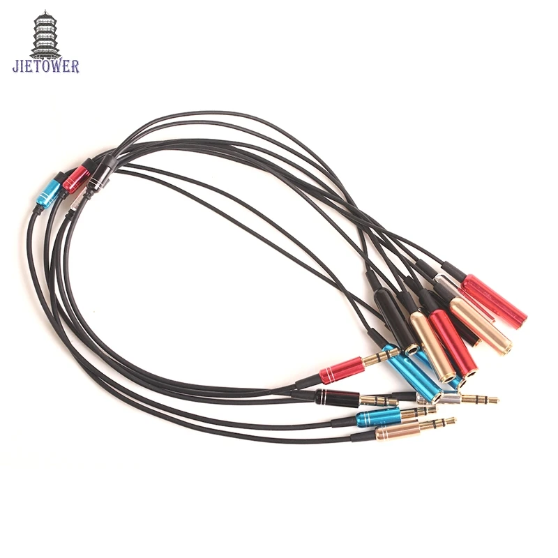500pcs lot 1to2 Aux Audio Cable 1 Male to 2 Female Headphones y Splitter Y metal Extension Cable for Car Phone Tablet wholesale