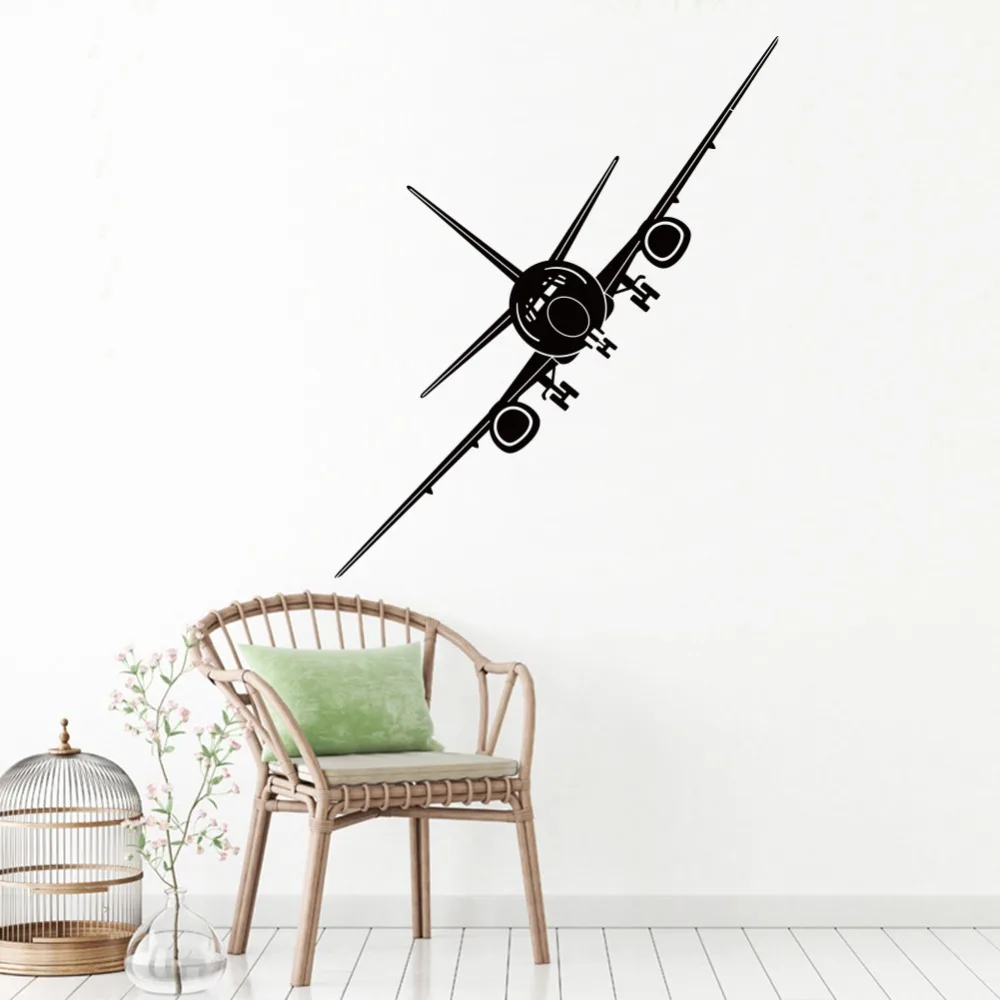Vinyl Removable Commercial Airliner Wall Decals Home Decor Airplane