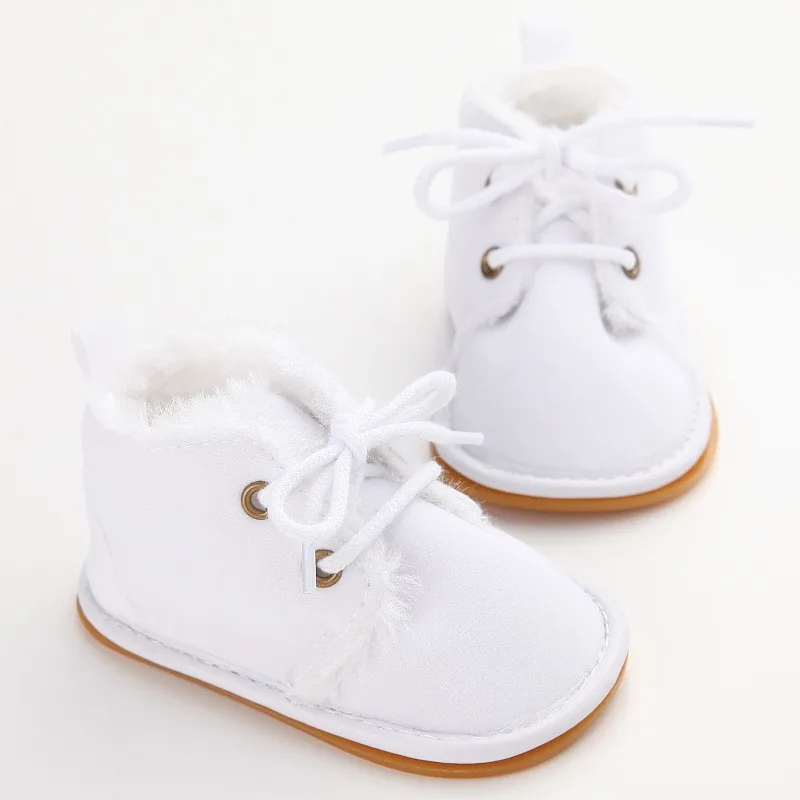 Детская обувь для новорожденных; зимняя обувь для новорожденных; меховые сапоги на резиновой подошве для маленьких мальчиков и девочек;