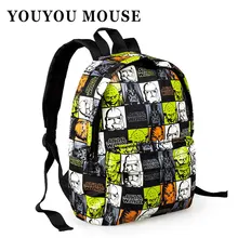 Youyou mouse nuevas guerras de las galaxias de dibujos animados de impresión mochilas escolares mochila venta caliente little kids boy schoolbag bolsas de viaje de la taleguilla del estudiante