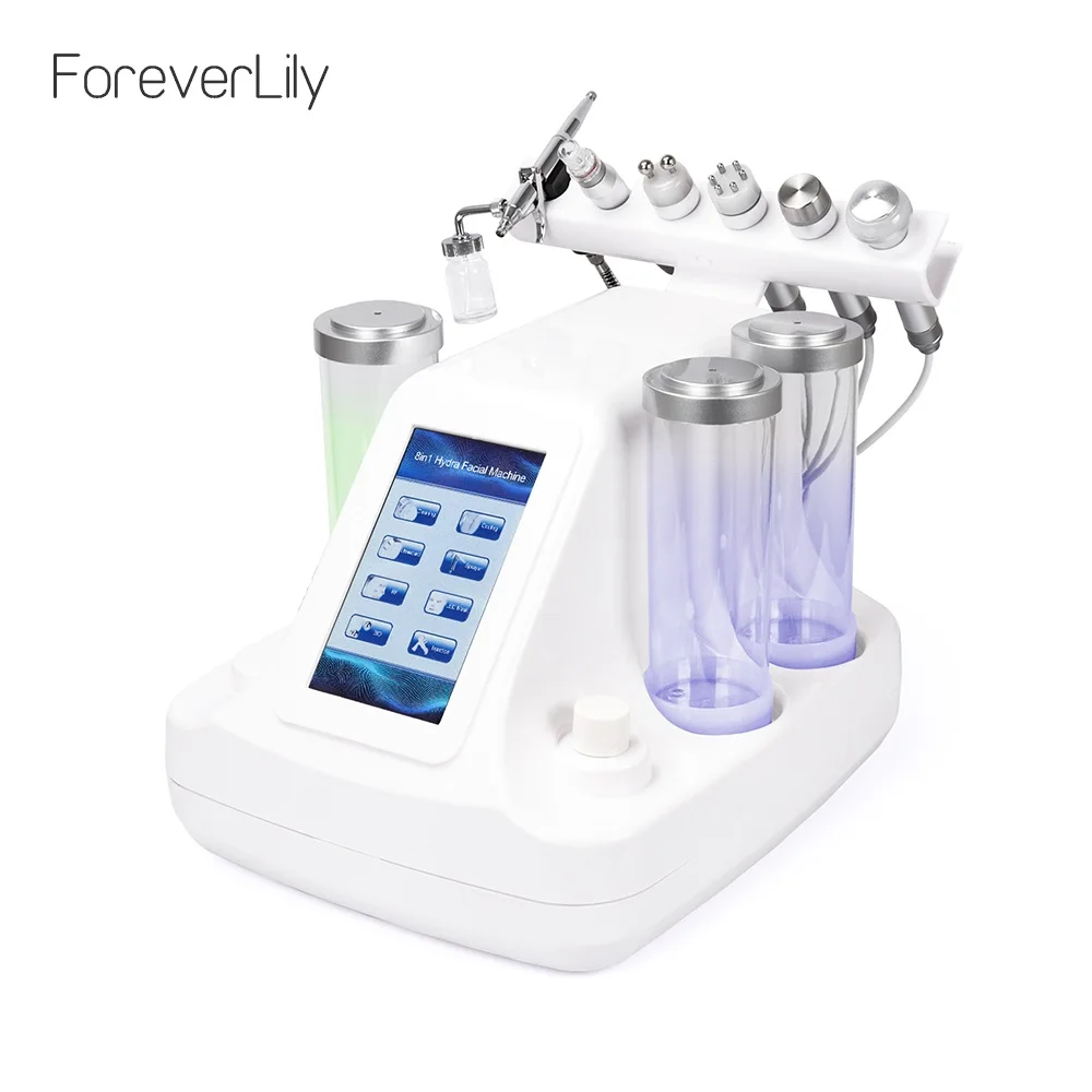 

6 In 1 Small Bubbles Ultrasonic RF Hydra Deep Facial Ance Pore Cleaner Facial Massage Machine BIO Light Skin Care Device