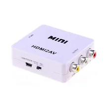 HDMI К AV скейлер адаптер HD видео конвертер коробка HDMI к RCA AV/CVSB L/R видео 1080P HDMI2AV Поддержка NTSC PAL