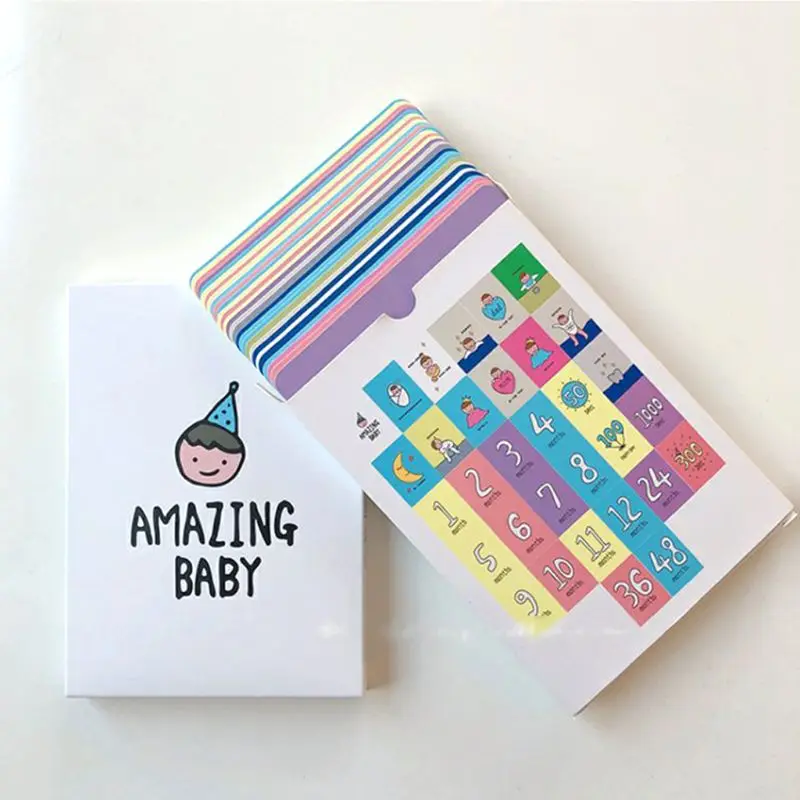 New 32 Pcs/Set Month Card Baby Monthly Newborn Pregnant Photos Funny Cartoon Photography Photo Cards Stickers Shot Record New 32 Pcs/Set Month Card Baby Monthly Newborn Pregnant Photos Funny Cartoon Photography Photo Cards Stickers Shot Record