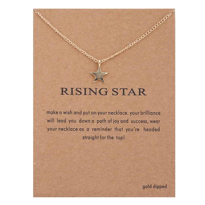 Hot Sale Sparkling full star gold-color Pendant necklace Clavicle Chains Statement Necklace Women Jewelry(Has card)