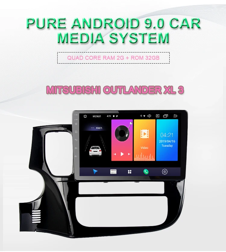 Discount 10.1" 2din Android 8.1 9.0 Car DVD Player for Mitsubishi Outlander 3 2013 2014 2015 2016 2017 2018 Car Radio GPS Navigation WIFI 4