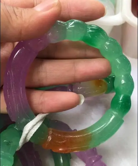 Free Shipping fine jewelry Beautiful Real Natural Jade Jadeite Bamboo