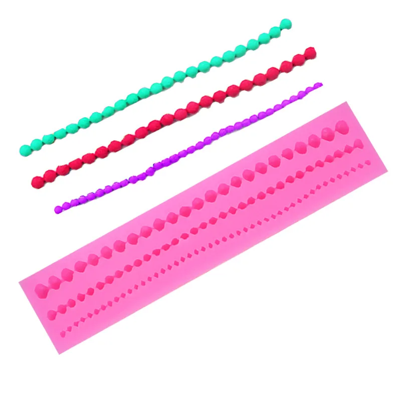 

1PC Beads Chain Cake Mold Silicone Pearl Chain Shape Fondant Mold Cake Decoration Sugar Craft Cake Fondant Moulds LB 472