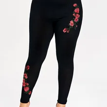 Wipalo размера плюс 5XL сексуальные цветочные черные брюки-леггинсы с вышивкой Женская одежда для работы с вышивкой обтягивающие леггинсы для фитнеса