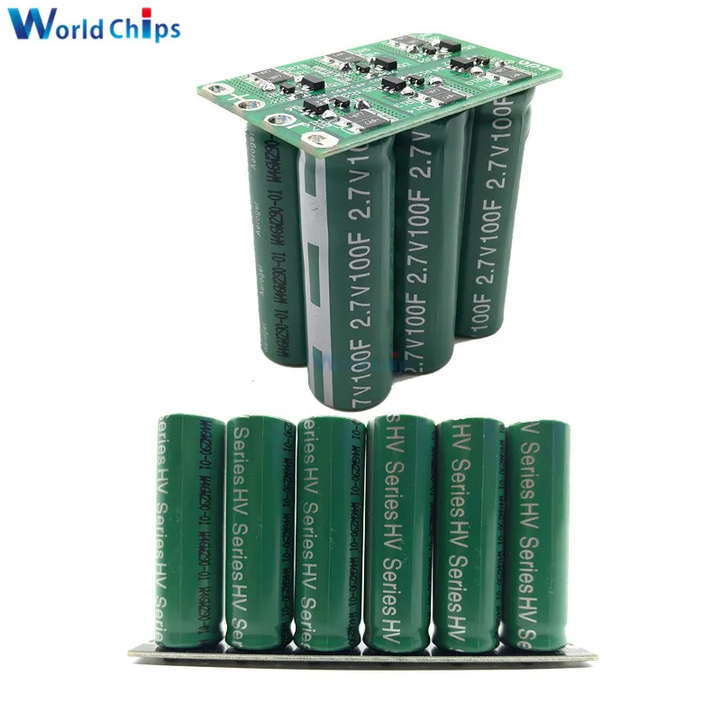 

16V 16.6F Super Capacitor Automotive Rectifier 6pcs 2.7V 100F Double Row / Sigle Row Ultracapacitor With Protection Board Module