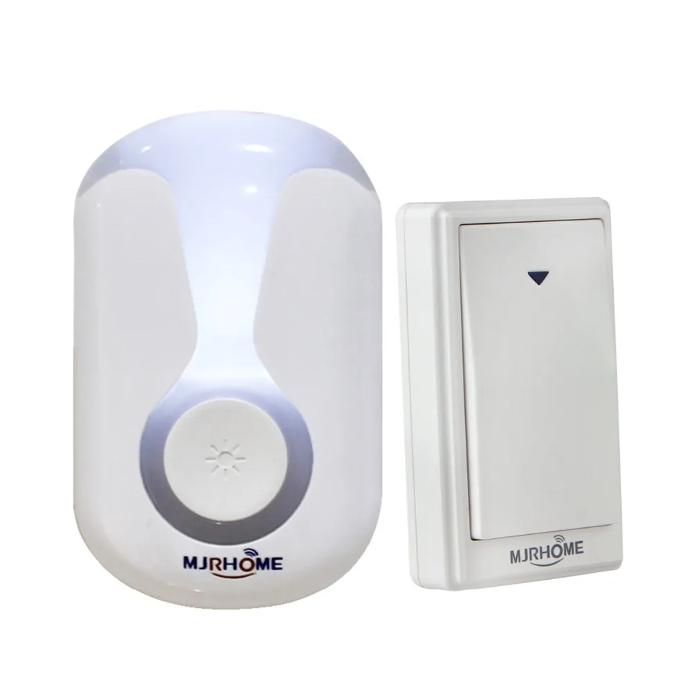 

Wireless Home Office Self Powered Doorbell Button with Transmitter/Launcher +Receiver No Battery Has Night Lamp F3315
