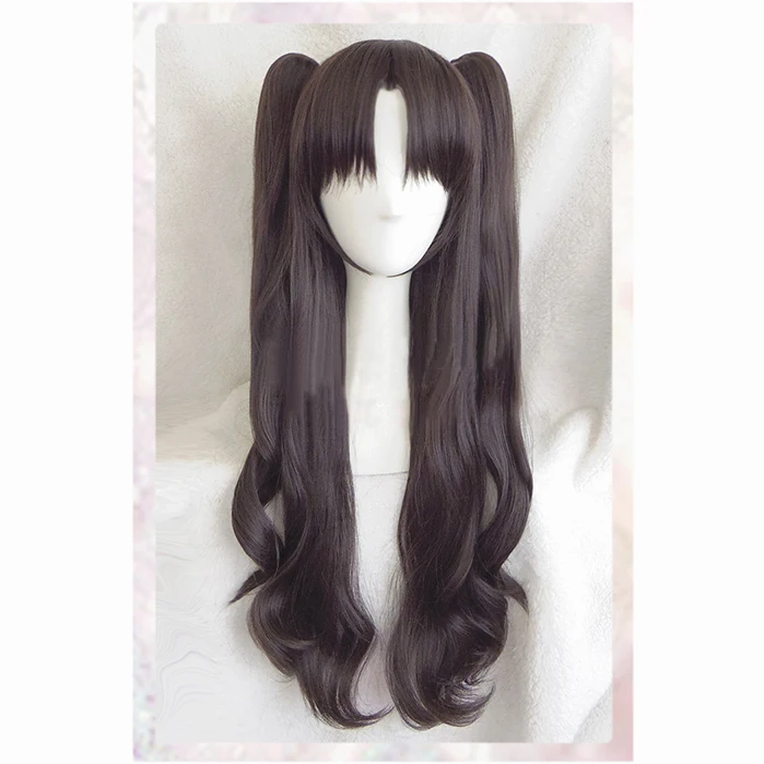 Fate/stay night Rin Tohsaka длинный волнистый коричневый конский хвост термостойкие волосы