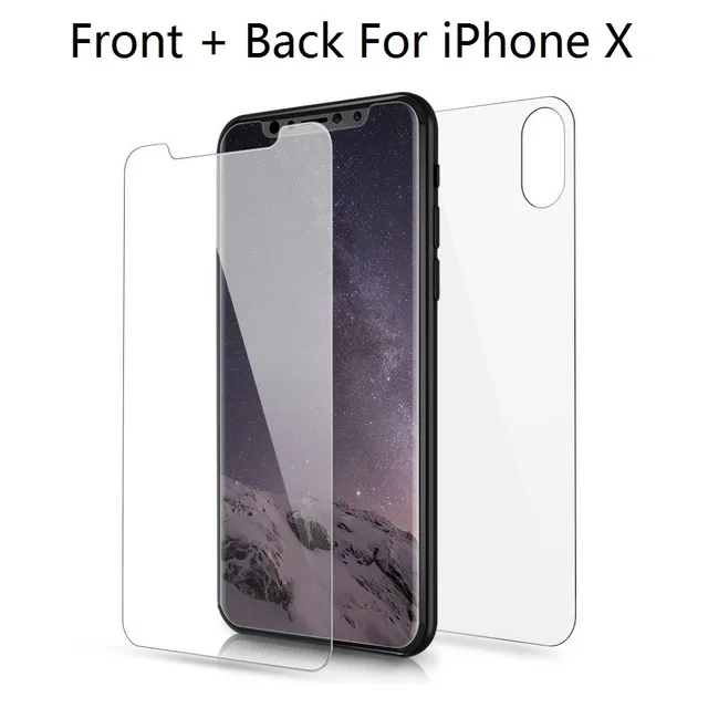 

Front and Back For iPhone X 9H Hardness Tempered Glass For iPhoneX Screen Protector Protective Sklo Film pelicula de vidro