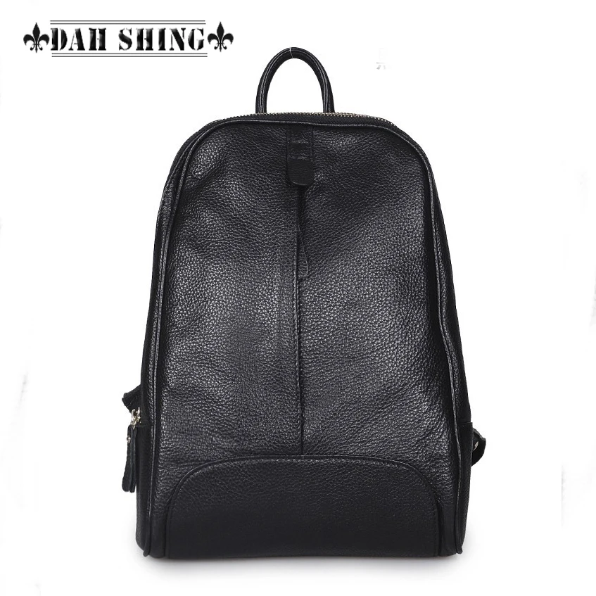 

Candy (5) colors genuine cowhide casual women leather backpack double shoulder bag w zipper closure