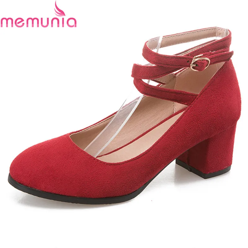 

MEMUNIA spring autumn 2018 fashion new arrive dance shoes high quality square toe ankle strap leisure women shoes