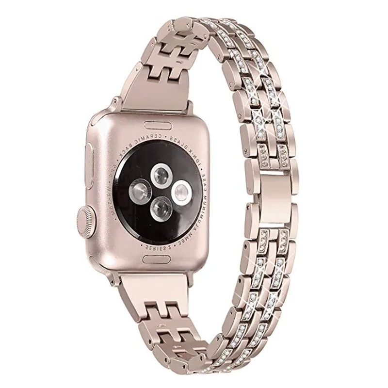 ASHEI со стразами и металлической ювелирный ремень для наручных часов Apple Watch, версии 44 мм 40 мм браслет для наручных часов iWatch серии 4/3/2 Apple Watch 38 мм, 42 мм полосы