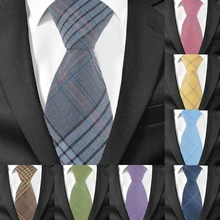 Модный клетчатый галстук для мужчин, облегающий мужской галстук для свадьбы, бизнес, Ширина 7,5 см, клетчатые галстуки, классические костюмы, тонкие галстуки на шею