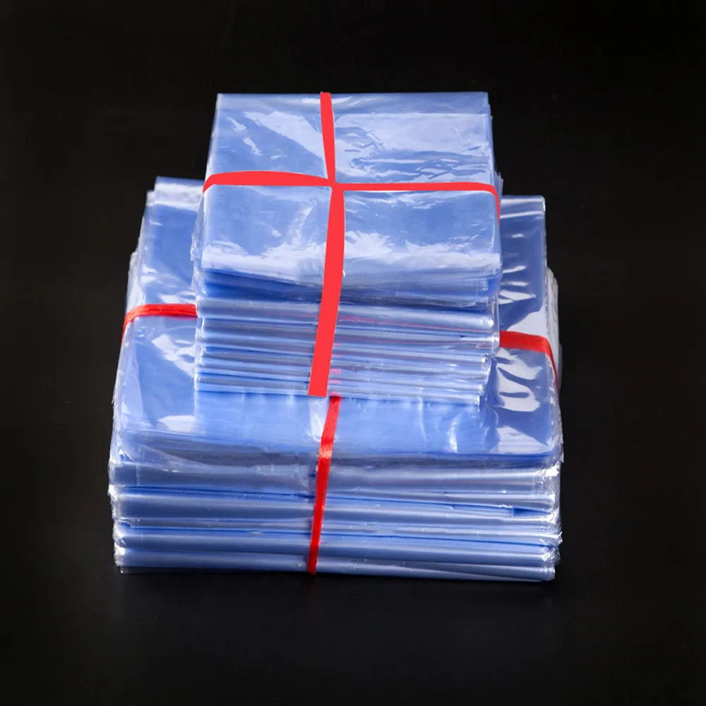 100 шт./лот ПВХ пластиковая термоусадочная мембранная сумка Косметическая Подарочная упаковка материал выдувная формовочная прозрачная пленка пакет для продуктов