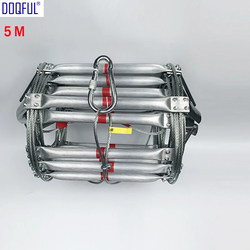 5MFireEscapeLadder17FTFoldingSteelWireRopeLaddersAluminum