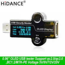 OLED USB тестер 3-30 в вольтметр постоянного тока Амперметр измеритель тока напряжение банк питания емкость батареи монитор qc2.0 зарядное устройство детектор