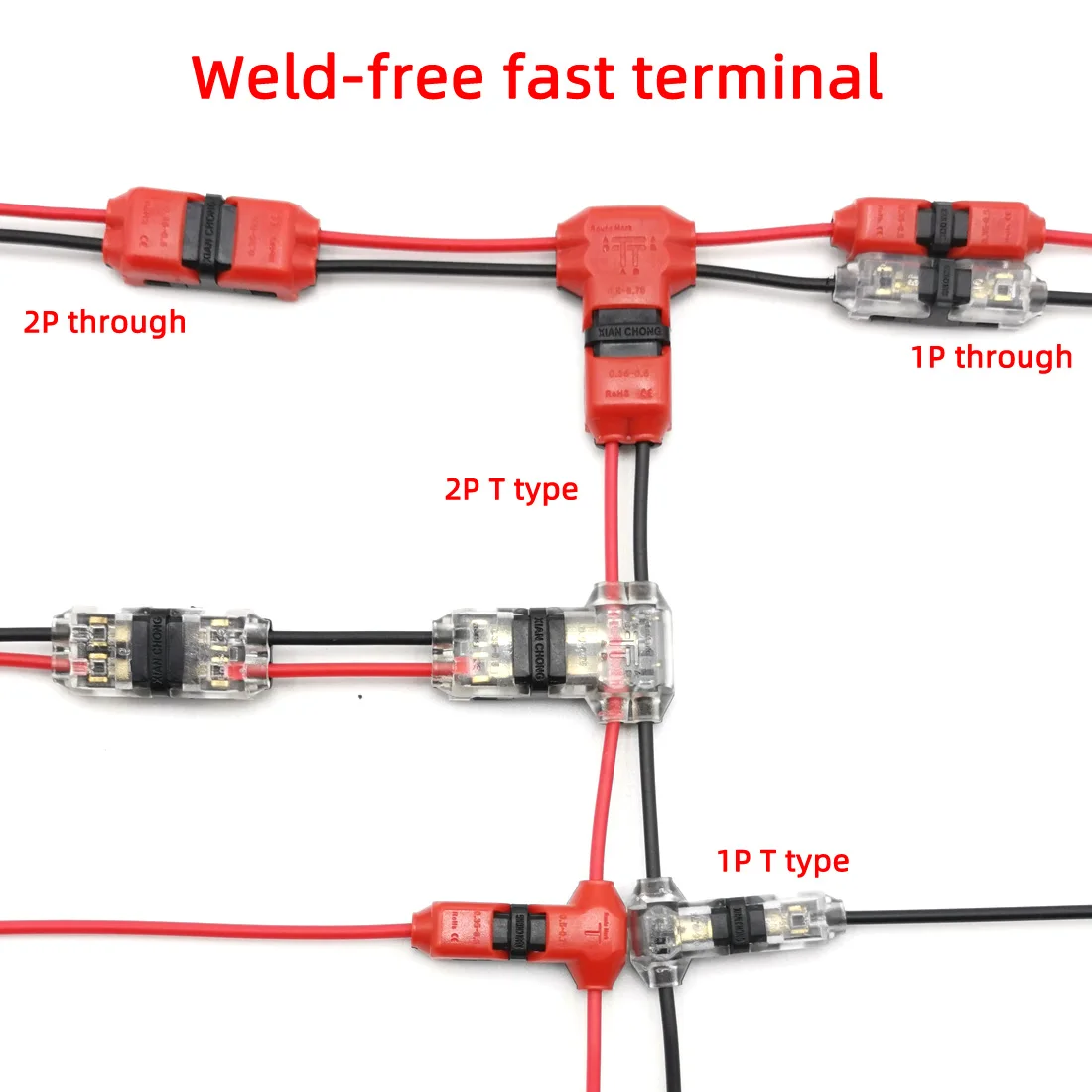 5 шт. быстрый фиксатор соединения провода разъем проводов для 1 Pin 2 Pin 22-18AWG светодиодные ленты провода автомобиля аудио кабель терминалы обжимной