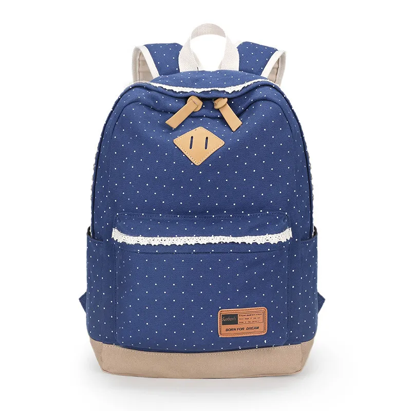 Sunborls Women Japanese School Bags for Teenage Girls Dot Cute Bookbags Vintage Laptop Backpacks Female Bolsas