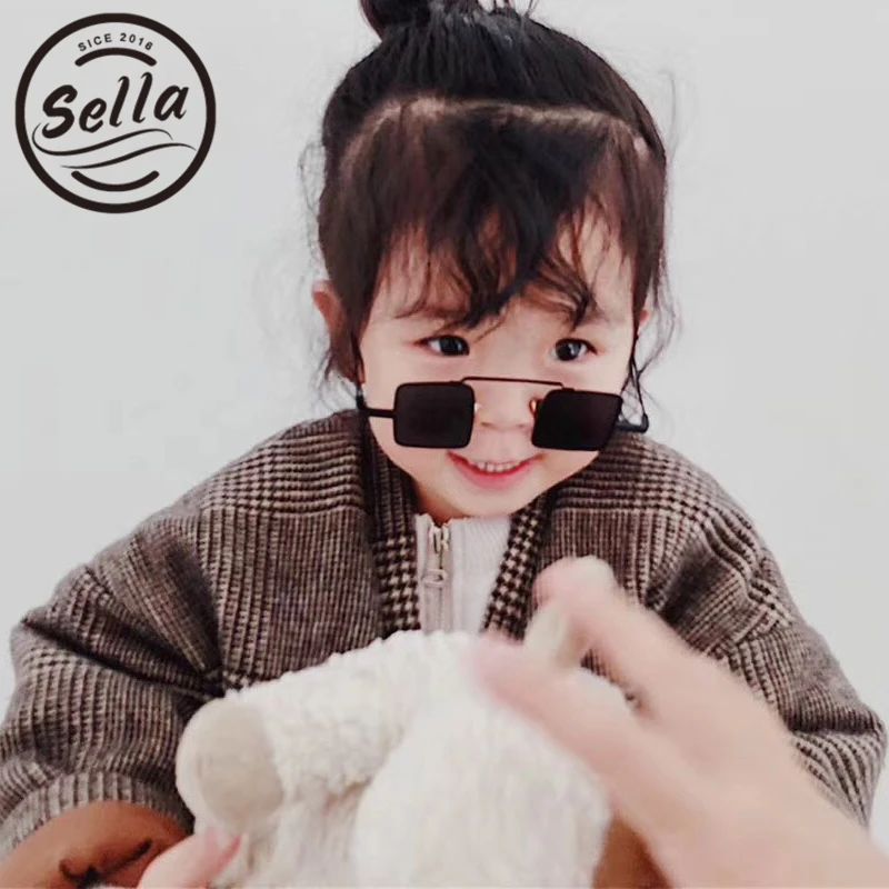 

Sella New Arrival Fashion Retro Steampunk Children Sunglasses Small Squre Frame Unique Cool Kids Cutie Boys Girls Sun Glasses