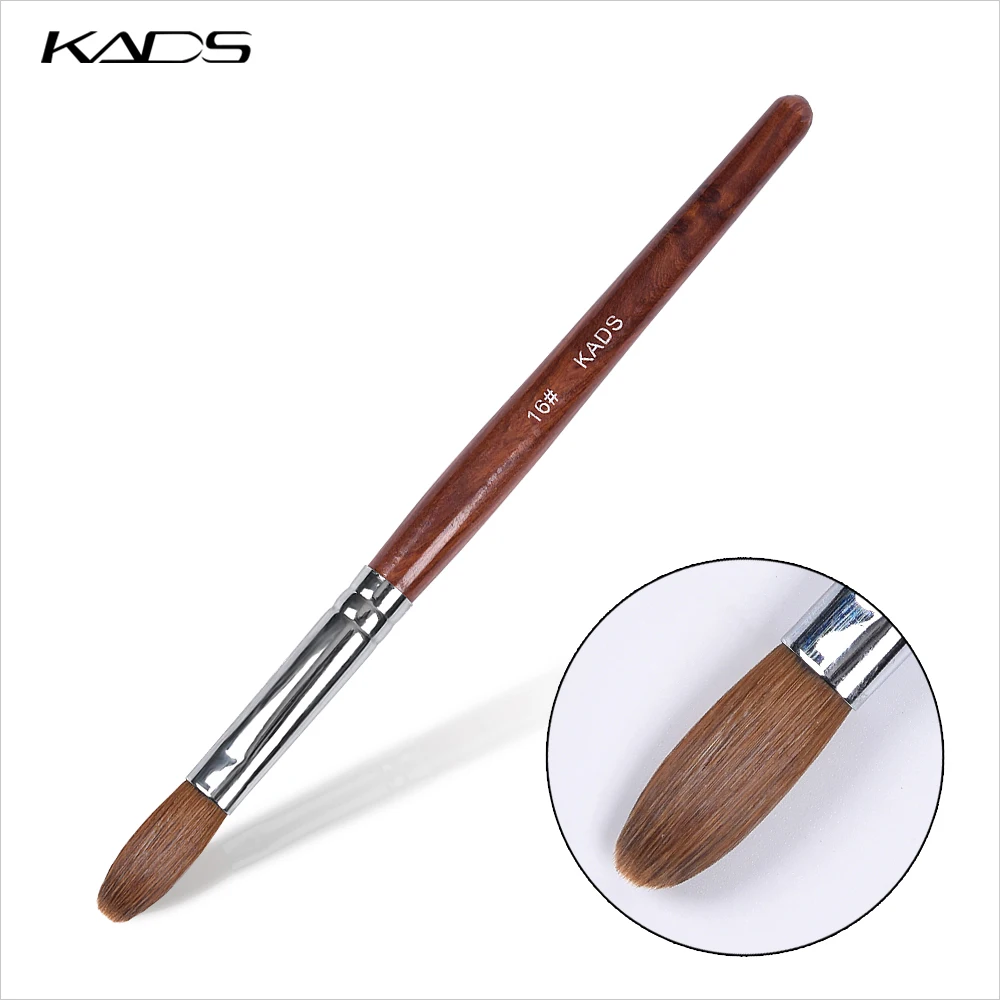 

1pc 16# New Nail Art Hot 100% Kolinsky Acrylic Brush With Red Wood Handle Round Flat Head Gel Builder Acrylic Poly Gel Brush