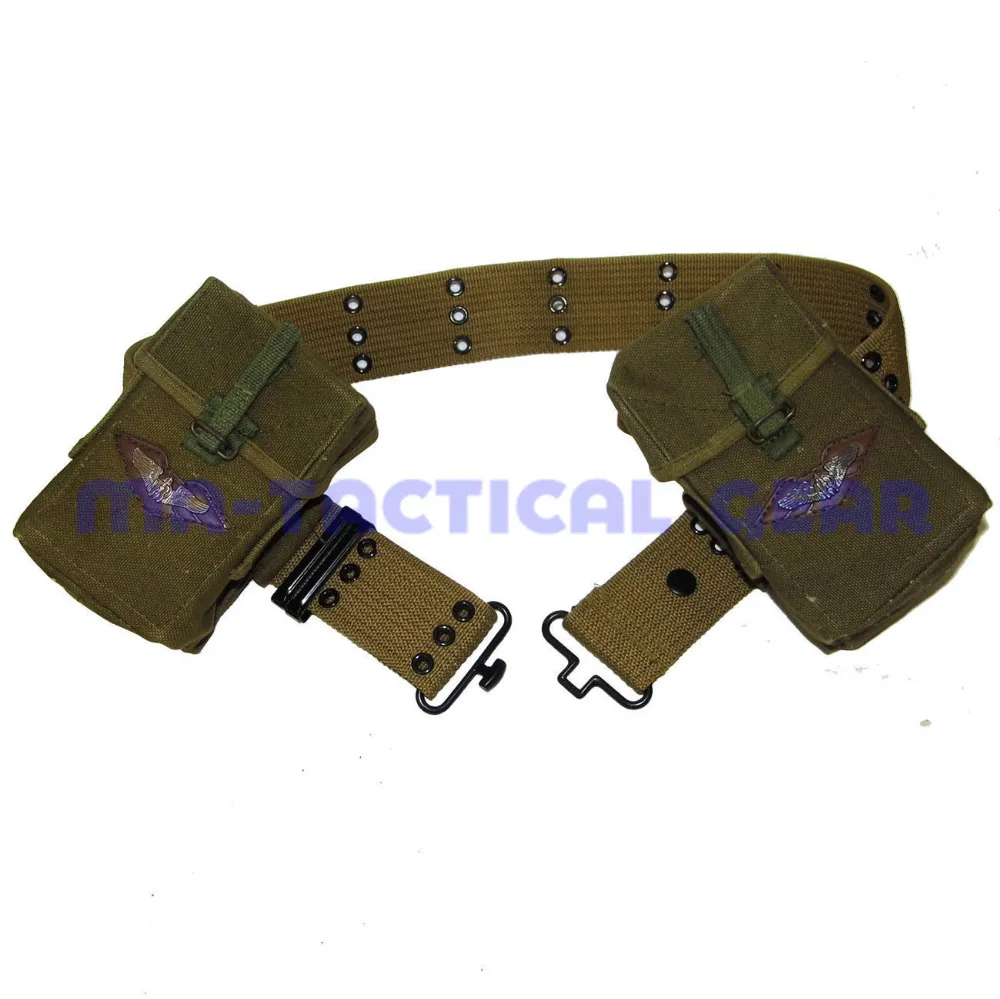 

VIETNAM WAR MILITARY US ARMY S BELT AND M14 AMMO POUCH MAGAZINE BAG MILITARY SOLDIER COMBINATION