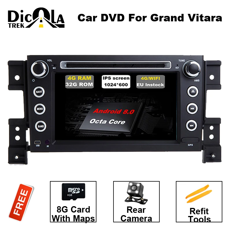 

7" Android 8.0 Octa Core 2 din Car DVD player For suzuki vitara grand Radio GPS Navigation stereo audio multmedia 1080P BT RDS