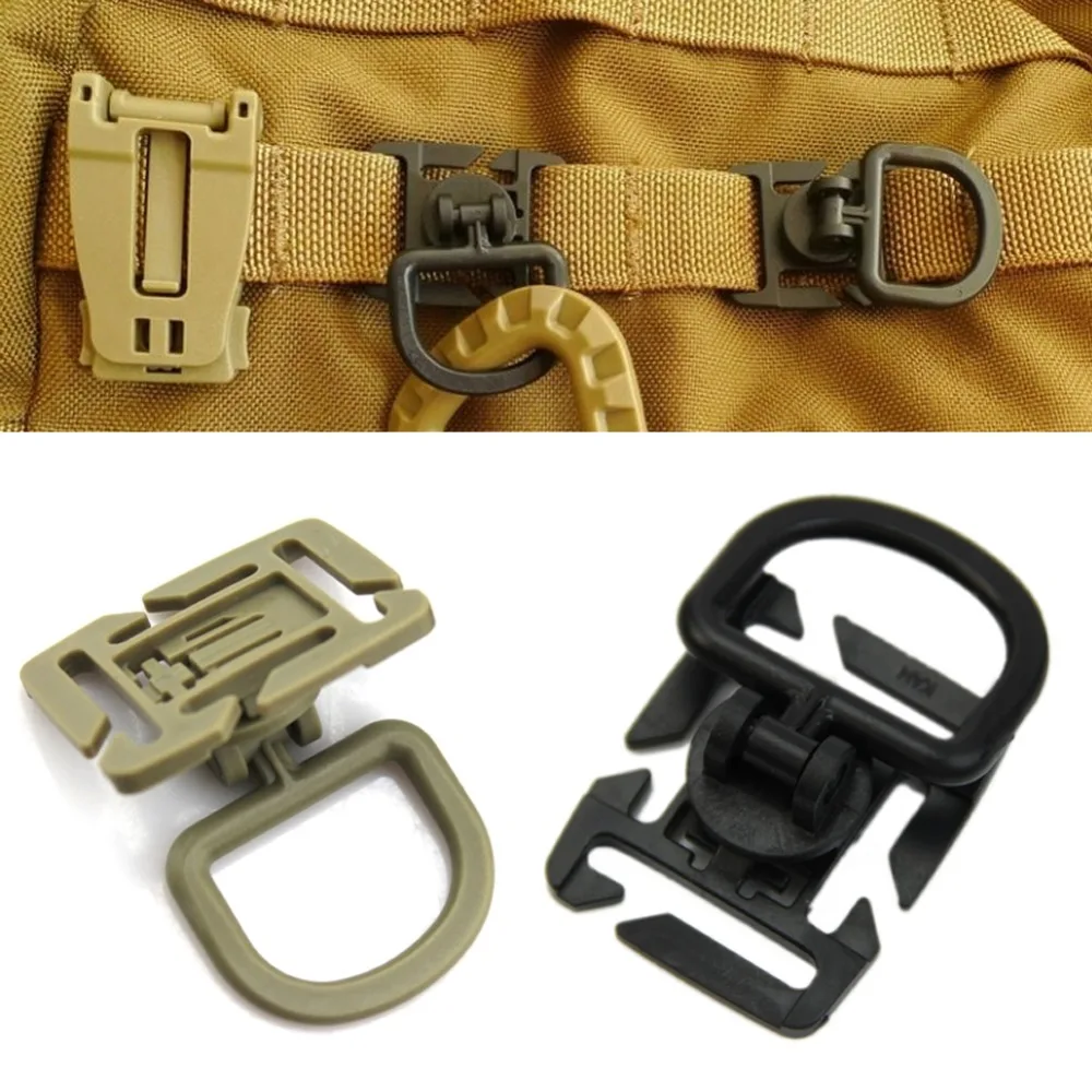 Tactical 360 degree Rotation D Ring Buckle MOLLE bing Locking