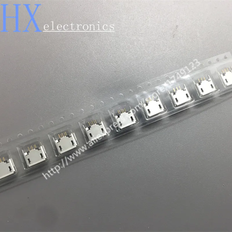 

Free shipping 50PCS Vertical MICRO mini USB 5pin female seat 180 degrees jack 5P Direct plug-in USB connector