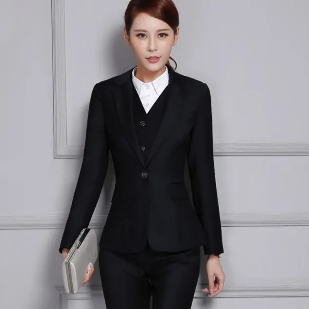 Pant Suit Женские деловые брюки костюмы офисные женские строгие брюки костюмы для женщин блейзер и брюки комплект из 2 предметов черный серый брючный костюм - Цвет: Pant Suit