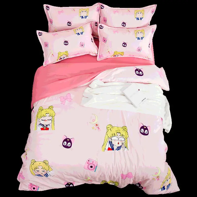Комплект постельного белья для девочек-подростков с изображением японского аниме Сейлор Мун, набор пододеяльников для пуховых одеял для детей, текстиль для спальни