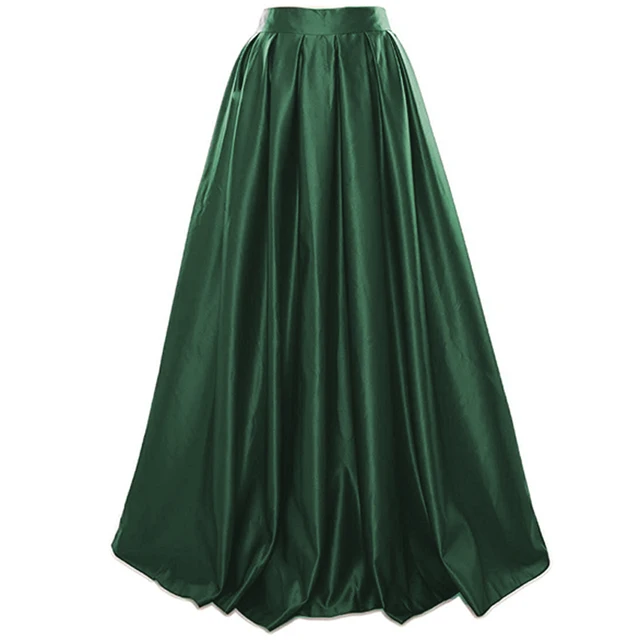 Vintage Emerald Green Long Skirts 2017 Zipper Custom Made Modest Black