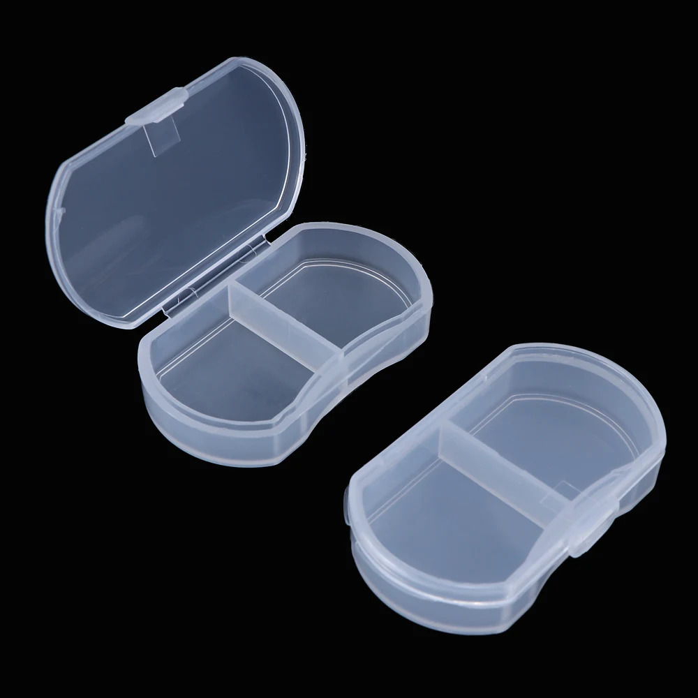 2pcs Transparent Box Medicine Drug Tablet Organizer Holder Pill Box Case Storage Container for